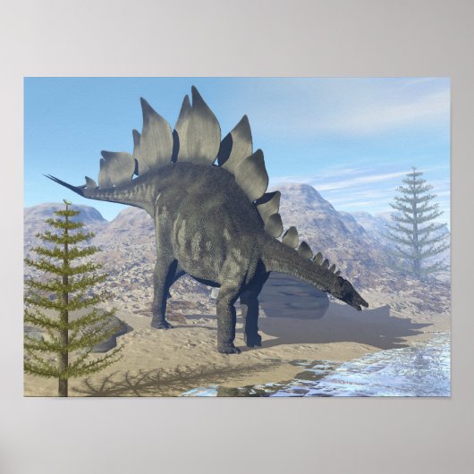 Stegosaurus dinosaur - 3D rendering Poster (Voorkant)