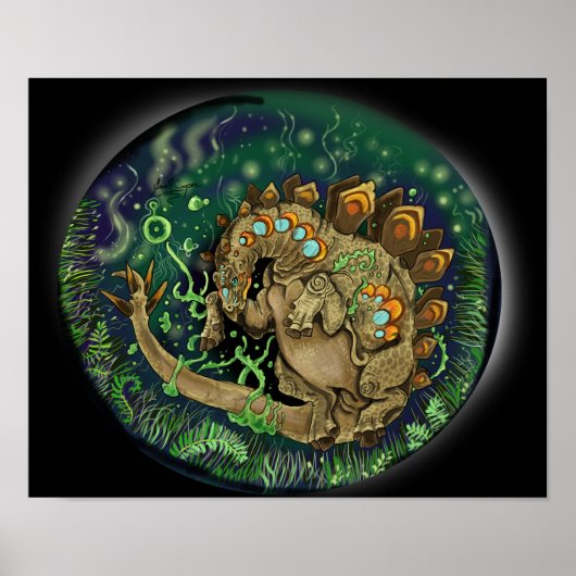 Stegosaurus Dinosaur Art Poster (Voorkant)