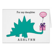 Stegosaurus Dinosaur Birthday Daughter (Voorkant Horizontaal)