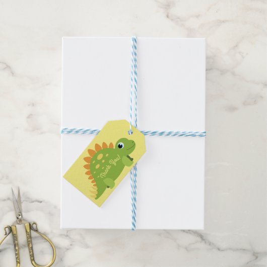 Stegosaurus Dinosaur Birthday Party Bedankt Cadeaulabel (Met Touw)