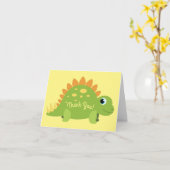 Stegosaurus Dinosaur Birthday Party Bedankt Kaart (Gele Bloem)