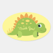 Stegosaurus Dinosaur Birthday Party Bedankt Ovale Sticker (Voorkant)