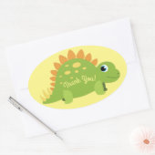 Stegosaurus Dinosaur Birthday Party Bedankt Ovale Sticker (Envelop)