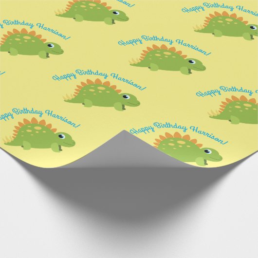 Stegosaurus Dinosaur Birthday Party Cadeaupapier (Hoek)