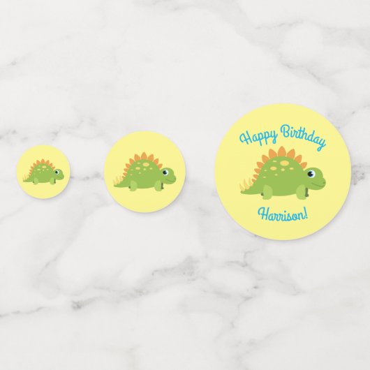 Stegosaurus Dinosaur Birthday Party Confetti (Achterkanten)