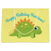 Stegosaurus Dinosaur Birthday Party Groot Cadeauzakje (Voorkant)