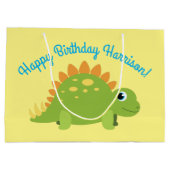 Stegosaurus Dinosaur Birthday Party Groot Cadeauzakje (Achterkant)