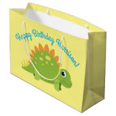 Stegosaurus Dinosaur Birthday Party Groot Cadeauzakje (Achterkant Gekanteld)
