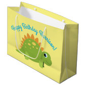 Stegosaurus Dinosaur Birthday Party Groot Cadeauzakje (Voorkant Gekanteld)