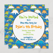 Stegosaurus Dinosaur Birthday Party Invitations Kaart (Voorkant / Achterkant)