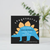 Stegosaurus Dinosaur Birthday Party Invitations Kaart (Staand voorkant)