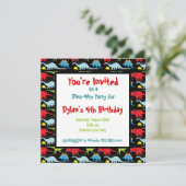 Stegosaurus Dinosaur Birthday Party Invitations Kaart (Staand voorkant)