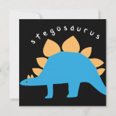 Stegosaurus Dinosaur Birthday Party Invitations Kaart (Achterkant)