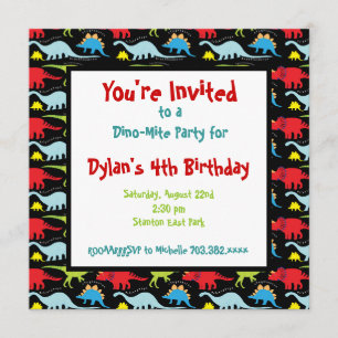 Stegosaurus Dinosaur Birthday Party Invitations Kaart