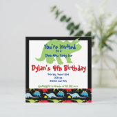 Stegosaurus Dinosaur Birthday Party Invitations Kaart (Staand voorkant)