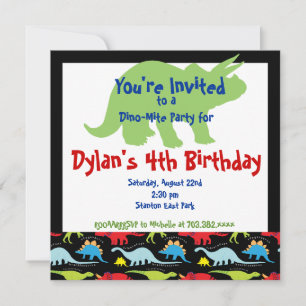 Stegosaurus Dinosaur Birthday Party Invitations Kaart