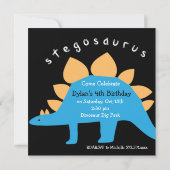 Stegosaurus Dinosaur Birthday Party Invitations Kaart (Achterkant)