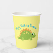Stegosaurus Dinosaur Birthday Party Papieren Bekers (Achterkant)