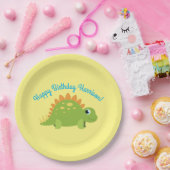 Stegosaurus Dinosaur Birthday Party Papieren Bordje (Feest)