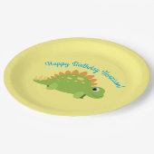 Stegosaurus Dinosaur Birthday Party Papieren Bordje (Gekanteld)