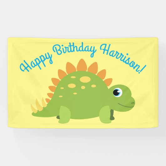 Stegosaurus Dinosaur Birthday Party Spandoek (Horizontaal)