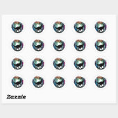 Stegosaurus Dinosaur Bos Silhouet Ontwerp Ronde Sticker (Vel)