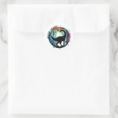 Stegosaurus Dinosaur Bos Silhouet Ontwerp Ronde Sticker (Tas)
