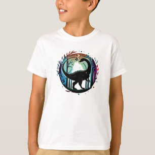Stegosaurus Dinosaur Bos Silhouet Ontwerp T-shirt