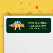 Stegosaurus Dinosaur Boys Verjaardag Waterverf Etiket