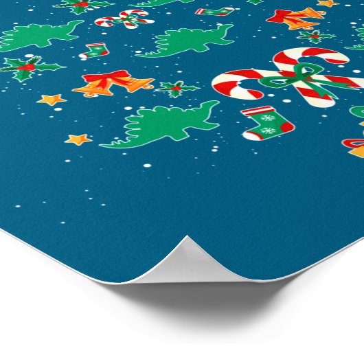 Stegosaurus Dinosaur Christmas Tree Xmas Long Slee Poster (Hoek)