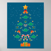 Stegosaurus Dinosaur Christmas Tree Xmas Long Slee Poster (Voorkant)