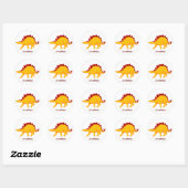 Stegosaurus Dinosaur Design Classic Round Sticker (Vel)