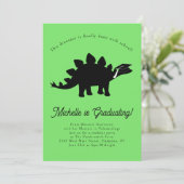 Stegosaurus Dinosaur Dino Graduation Party Kaart (Staand voorkant)