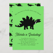 Stegosaurus Dinosaur Dino Graduation Party Kaart (Voorkant / Achterkant)