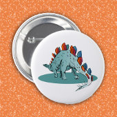 Stegosaurus Dinosaur Jonge Paleontoloog Ronde Button 5,7 Cm