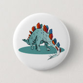 Stegosaurus Dinosaur Jonge Paleontoloog Ronde Button 5,7 Cm (Voorkant)