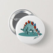 Stegosaurus Dinosaur Jonge Paleontoloog Ronde Button 5,7 Cm (Voorkant /achterkant)