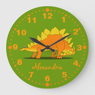 Stegosaurus Dinosaur Persoonlijke klok Groen