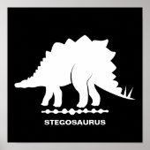 Stegosaurus Dinosaur Silhouet Poster (Voorkant)