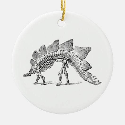Stegosaurus Dinosaur Skeleton Fossil Keramisch Ornament (Voorkant)