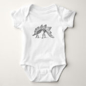 Stegosaurus Dinosaur Skeleton Fossil Romper (Voorkant)