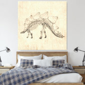 Stegosaurus Dinosaur Skeleton  Script Paper Canvas Afdruk (Insitu (Slaapkamer))