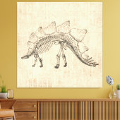 Stegosaurus Dinosaur Skeleton  Script Paper Canvas Afdruk (Insitu (Woonkamer))
