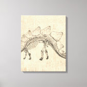 Stegosaurus Dinosaur Skeleton Script Paper Canvas Afdruk (Voorkant)