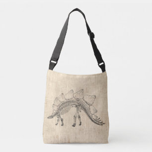 Stegosaurus Dinosaur Skeleton  Script Paper Crossbody Tas