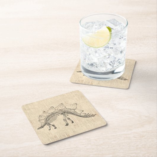 Stegosaurus Dinosaur Skeleton  Script Paper Kartonnen Onderzetters (Insitu)