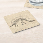 Stegosaurus Dinosaur Skeleton  Script Paper Kartonnen Onderzetters (Schuin)