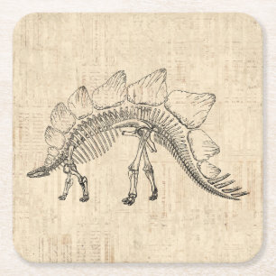Stegosaurus Dinosaur Skeleton  Script Paper Kartonnen Onderzetters