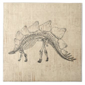 Stegosaurus Dinosaur Skeleton Script Paper Tegeltje (Voorkant)