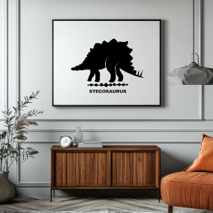 Stegosaurus dinosaurus silhouet poster